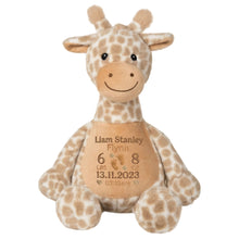 Load image into Gallery viewer, Personalised Giraffe Soft Toy | Embroidered Teddy Bear Gift