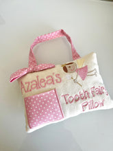Load image into Gallery viewer, Personalised Pink Polka Dot Tooth Fairy Pillow