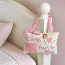 Load image into Gallery viewer, Personalised Pink Polka Dot Tooth Fairy Pillow