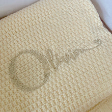 Load image into Gallery viewer, Beige textured blanket with 'Oliver' embroidered on it