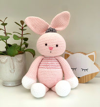 Load image into Gallery viewer, Pink Crochet Bunny Soft Toy.