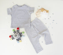 Load image into Gallery viewer, Heather Marl &amp; White stripe 2 piece set