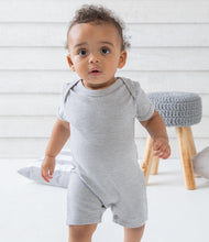 Load image into Gallery viewer, Baby Short Sleeve Striped Bodysuit, Heather Marl &amp; White Playsuit