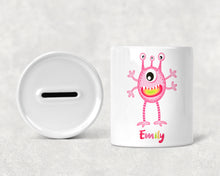 Load image into Gallery viewer, Personalised Blue Monster Money Box | Children's Piggy Bank